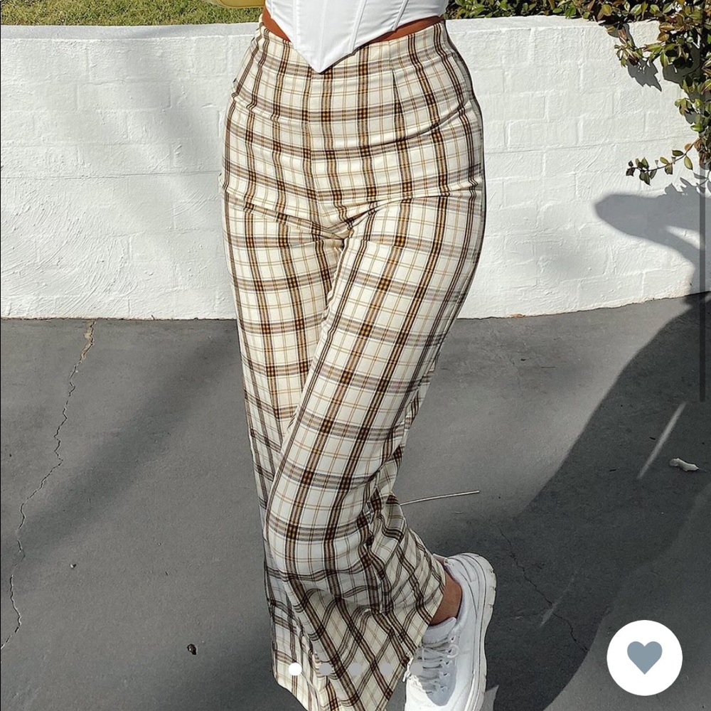 Princess Polly Euros Pants Yellow Check